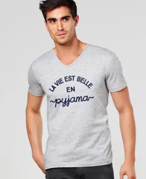 T-Shirt homme La vie est belle en pyjama