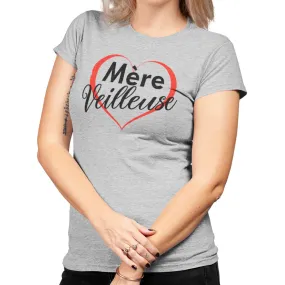 T-Shirt Mère Veilleuse gris chiné, Coupe ajustée