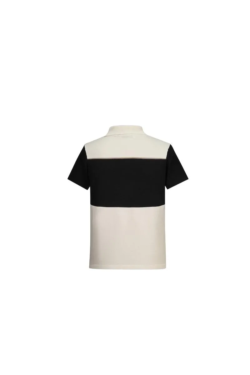 T-shirt polo zippé maille piquée