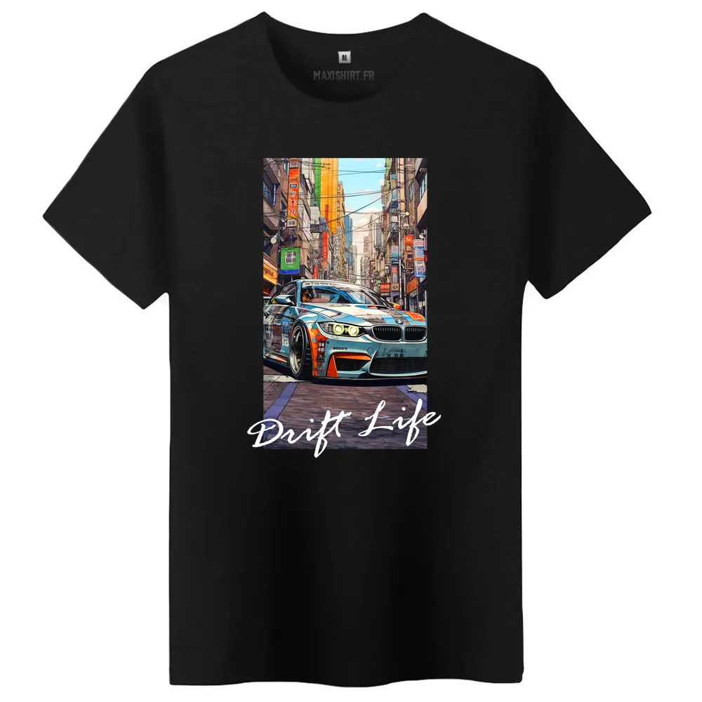 T-Shirt Premium illustré bmw m3 tokyo Drift Life | 100% coton, coupe régulière | idée cadeau fan voiture allemande