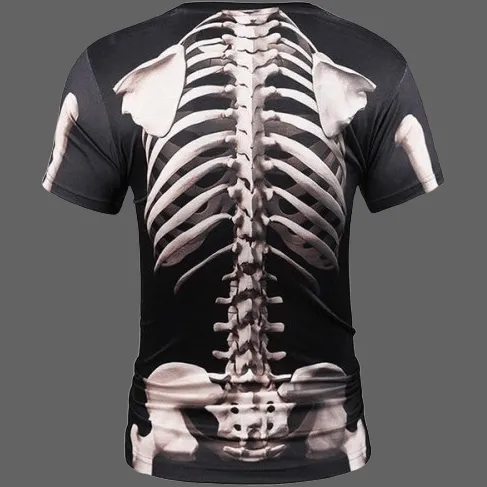 T-shirt squelette 3D pour homme