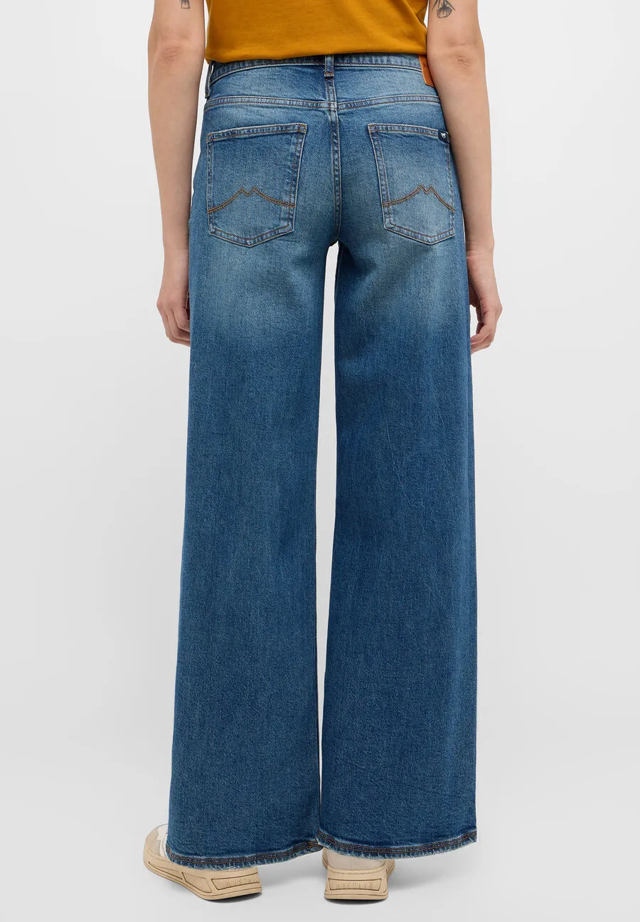 Tall Jeans Femme Medley Jambe Large Longueur L36 Inch, bleu moyen lavé