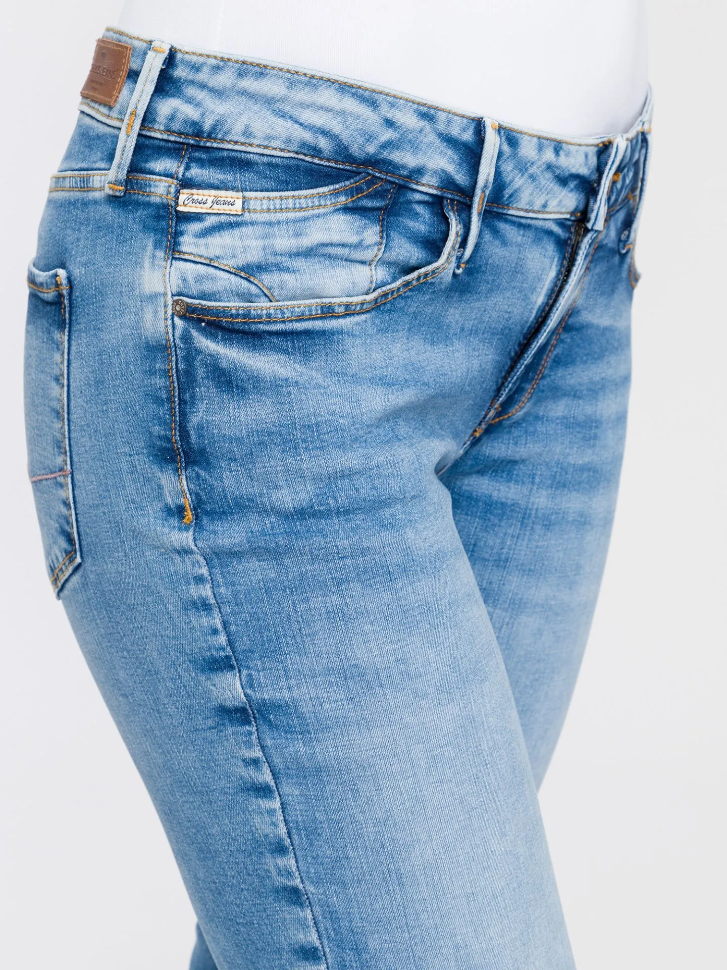Tall Jeans Femme Rose Straight Fit L36 Inch, mid blue washed