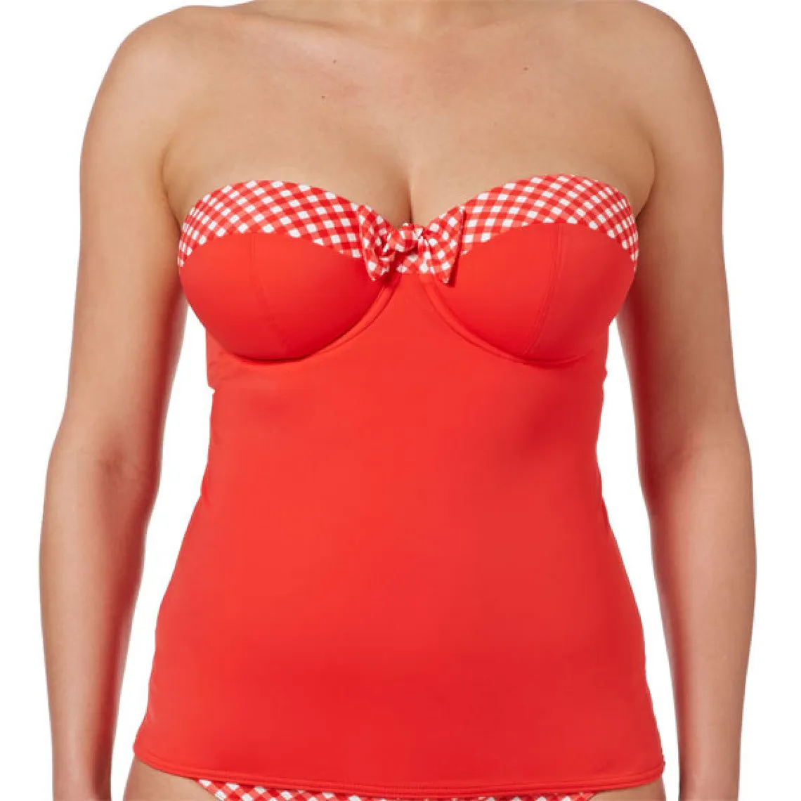 Tankini bandeau à armatures Rouge | 3 Suisses