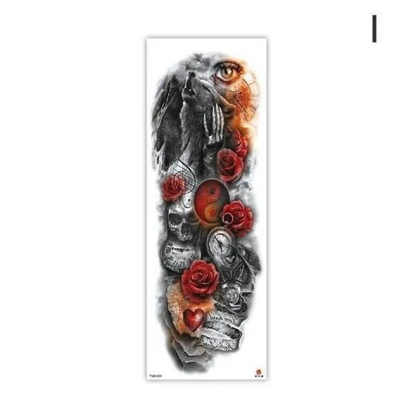 Tatoo temporaire bras entier tête de mort