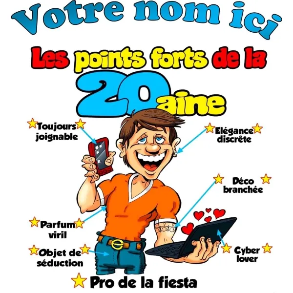 Tee Shirt Homme 20 ans à personnaliser
