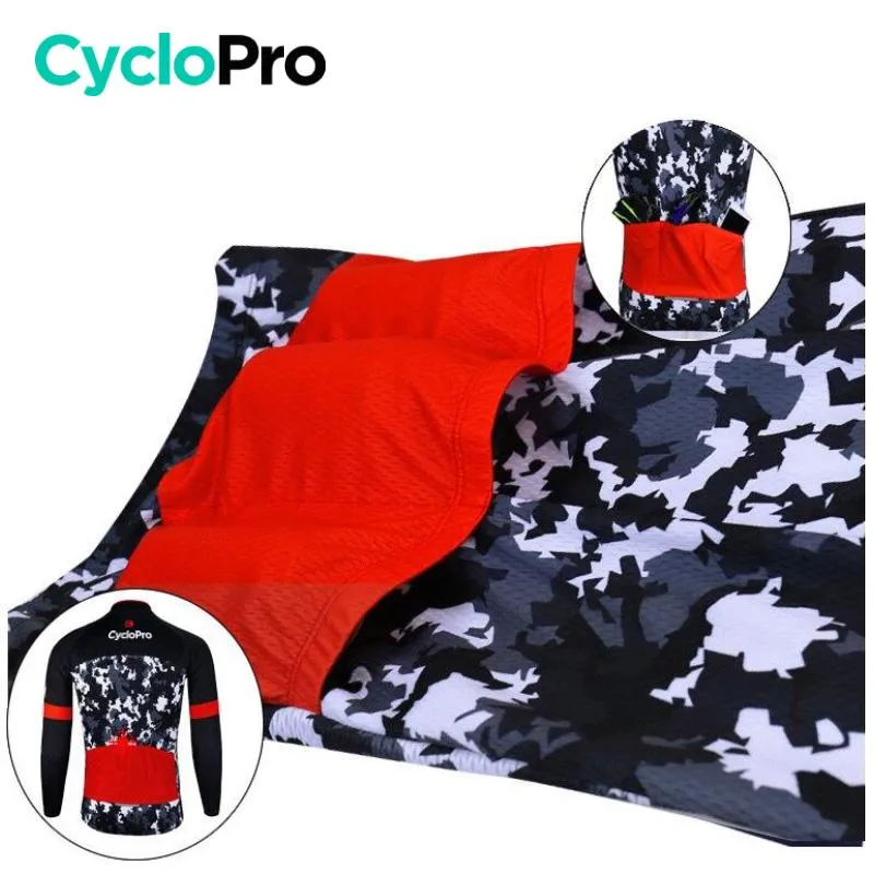 Tenue cycliste Automne Noir et rouge - Military
