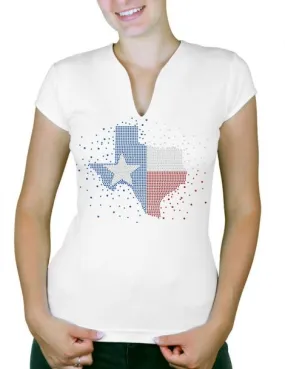 Texas V-neck Women's T-shirt, available in many sizes.