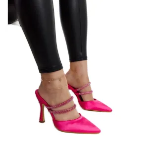 Tongs roses à talons hauts par Raffaelina