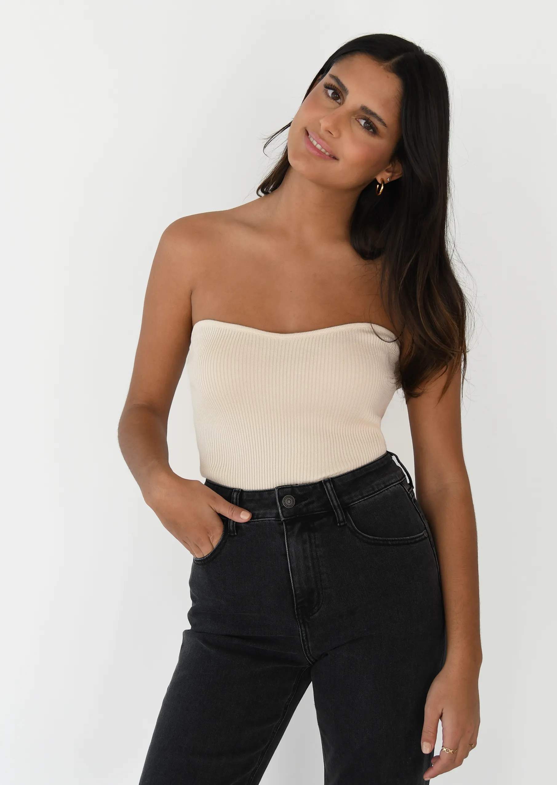 Top bandeau en maille