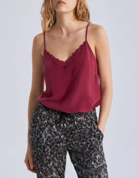 Top camelia esprit lingerie soie brodée Femme