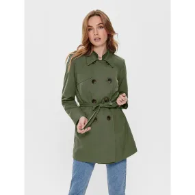 Trench coat Col à revers Manches longues Ceinture à la taille vert | 3 Suisses
