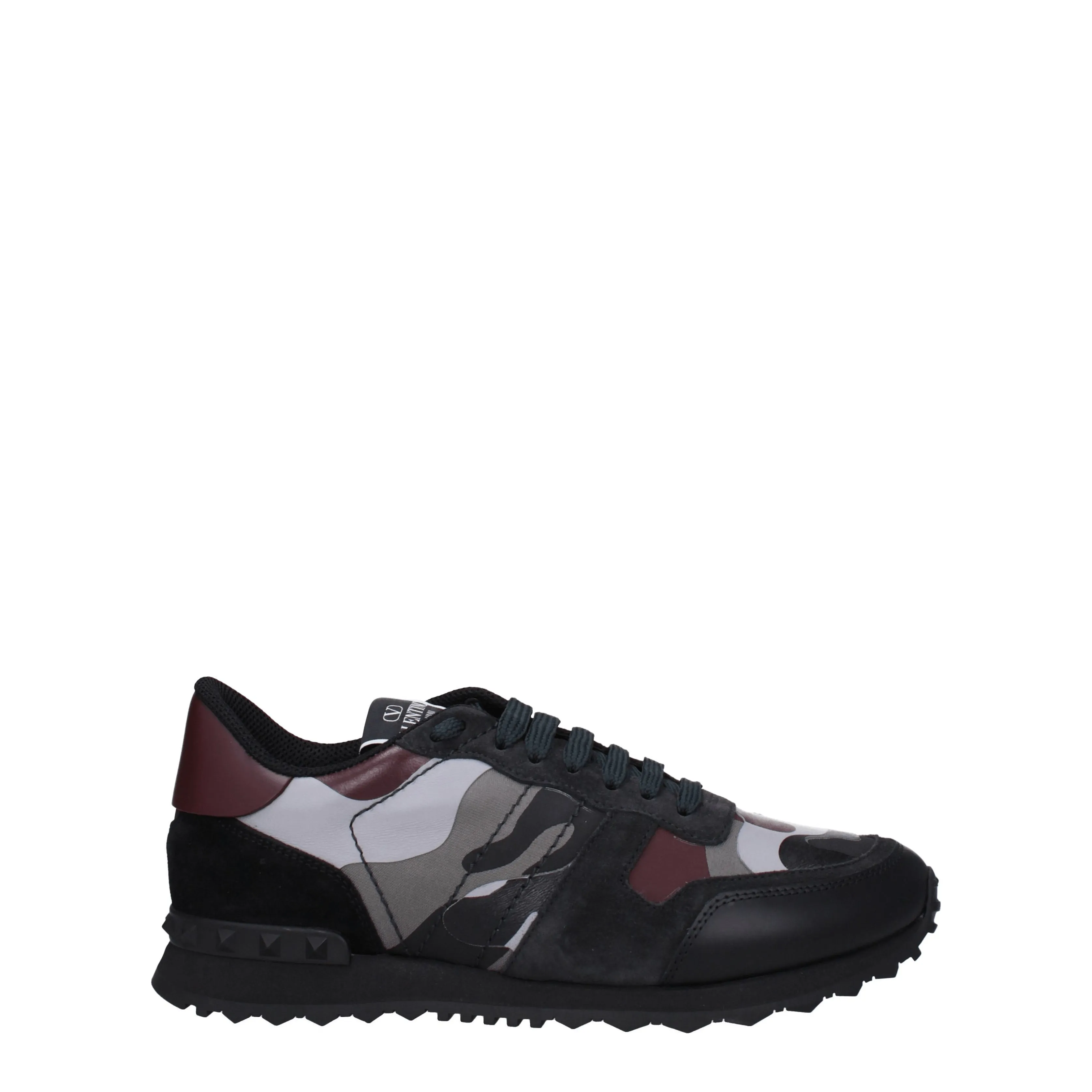 Valentino garavani baskets hommes en cuir gris / noir