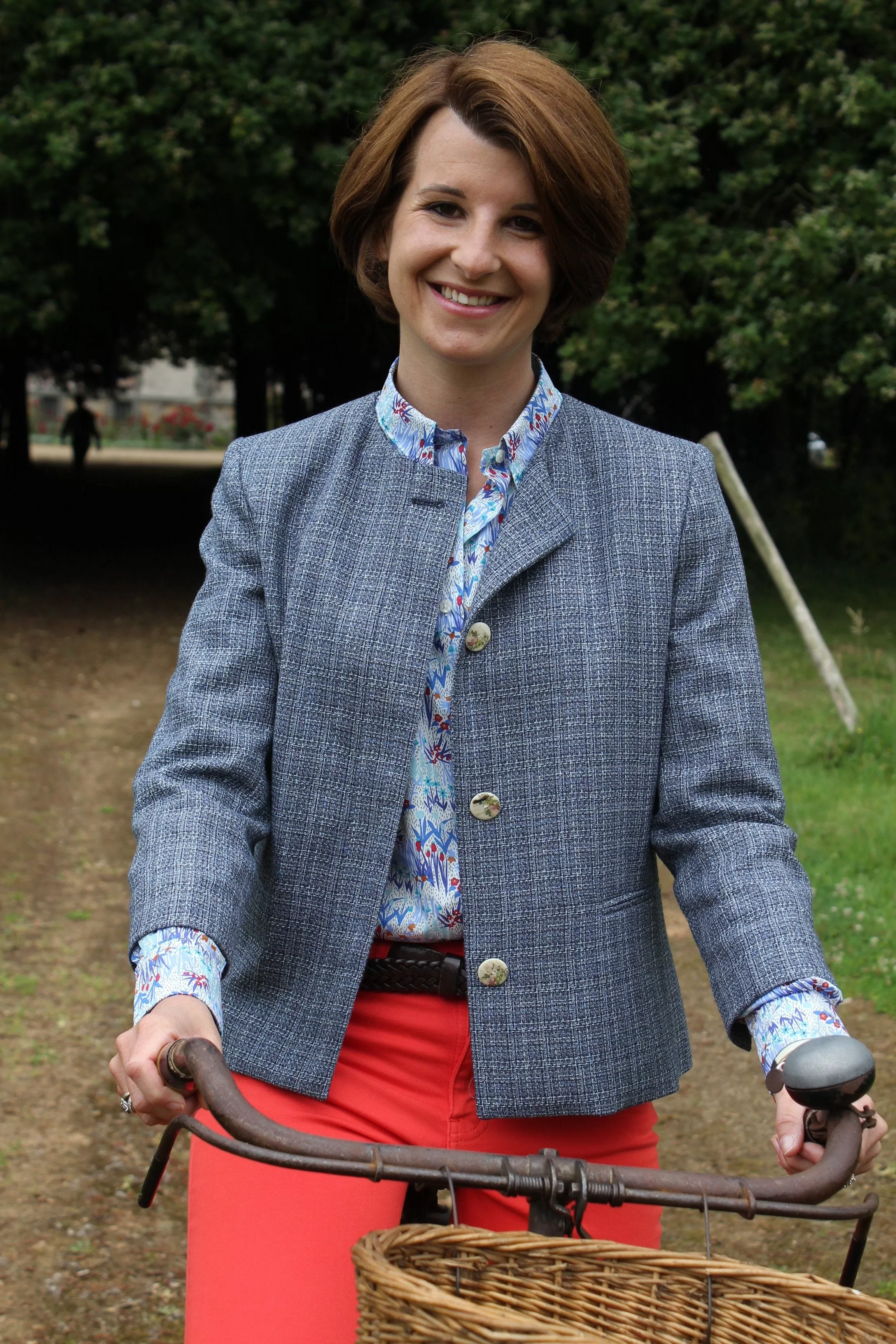 Veste anglaise femme - bleue vintage