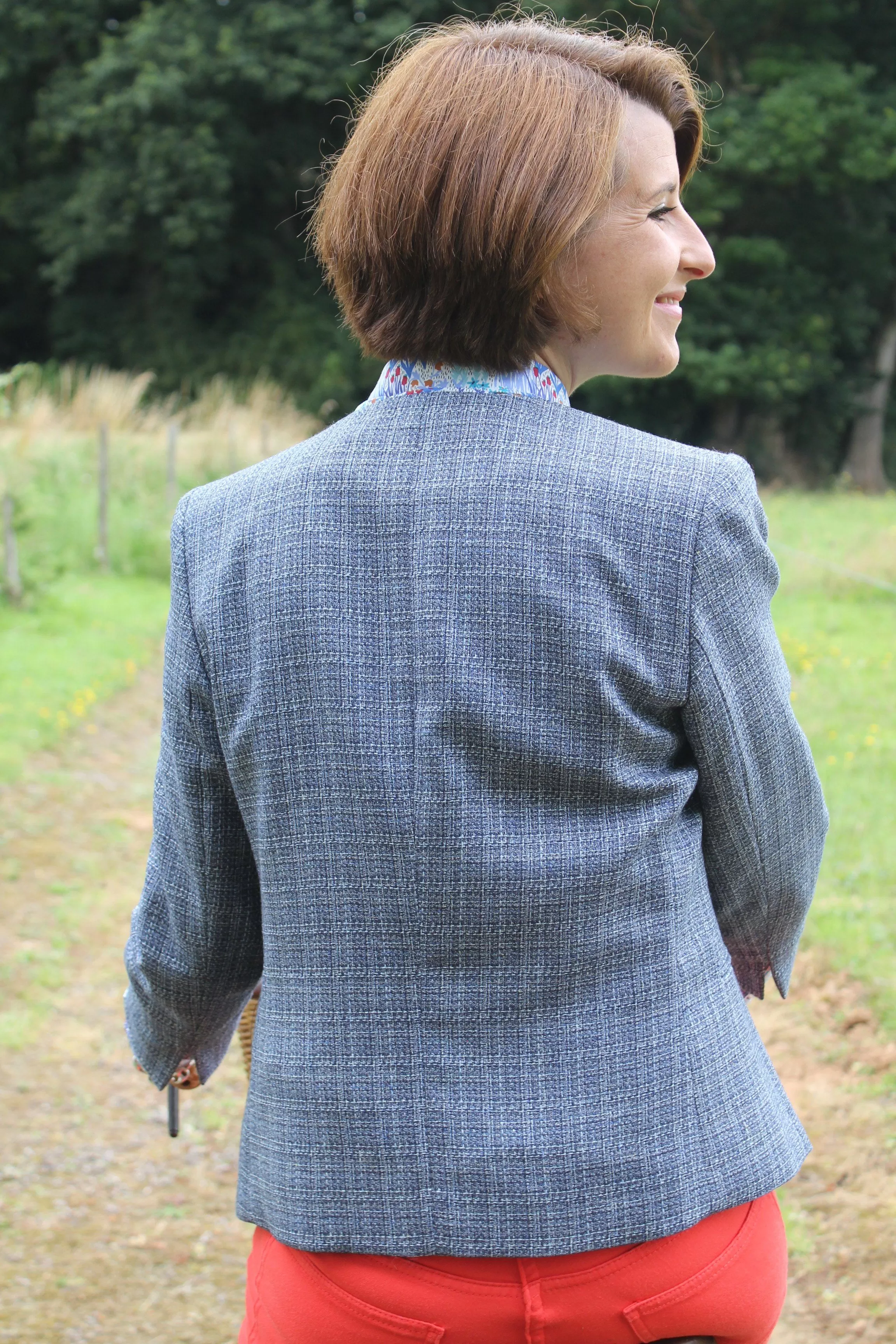 Veste anglaise femme - bleue vintage