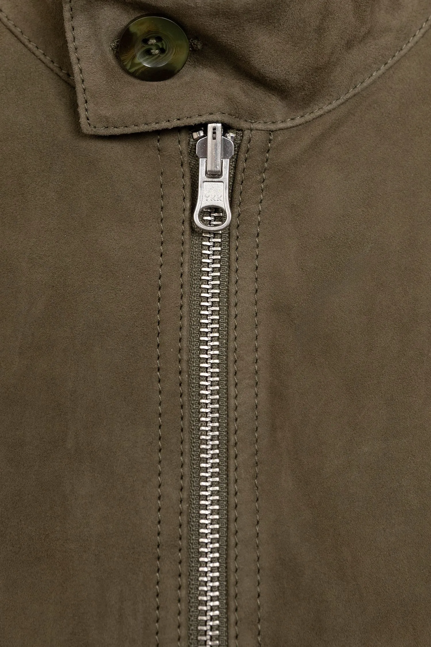 Veste bomber réversible en daim - vert foncé