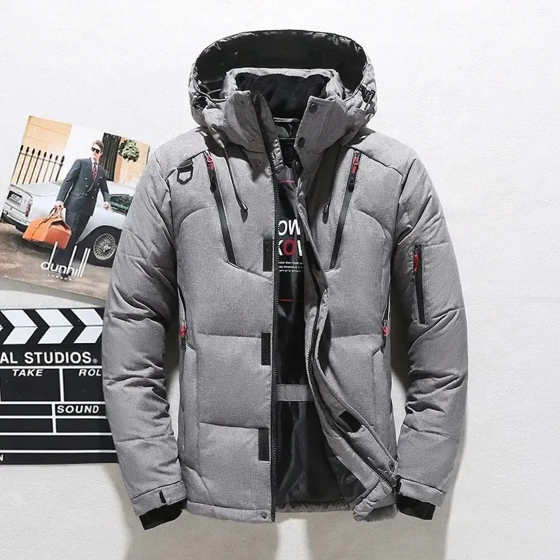 Veste bouffante pour hommes avec capuche et poches multiples