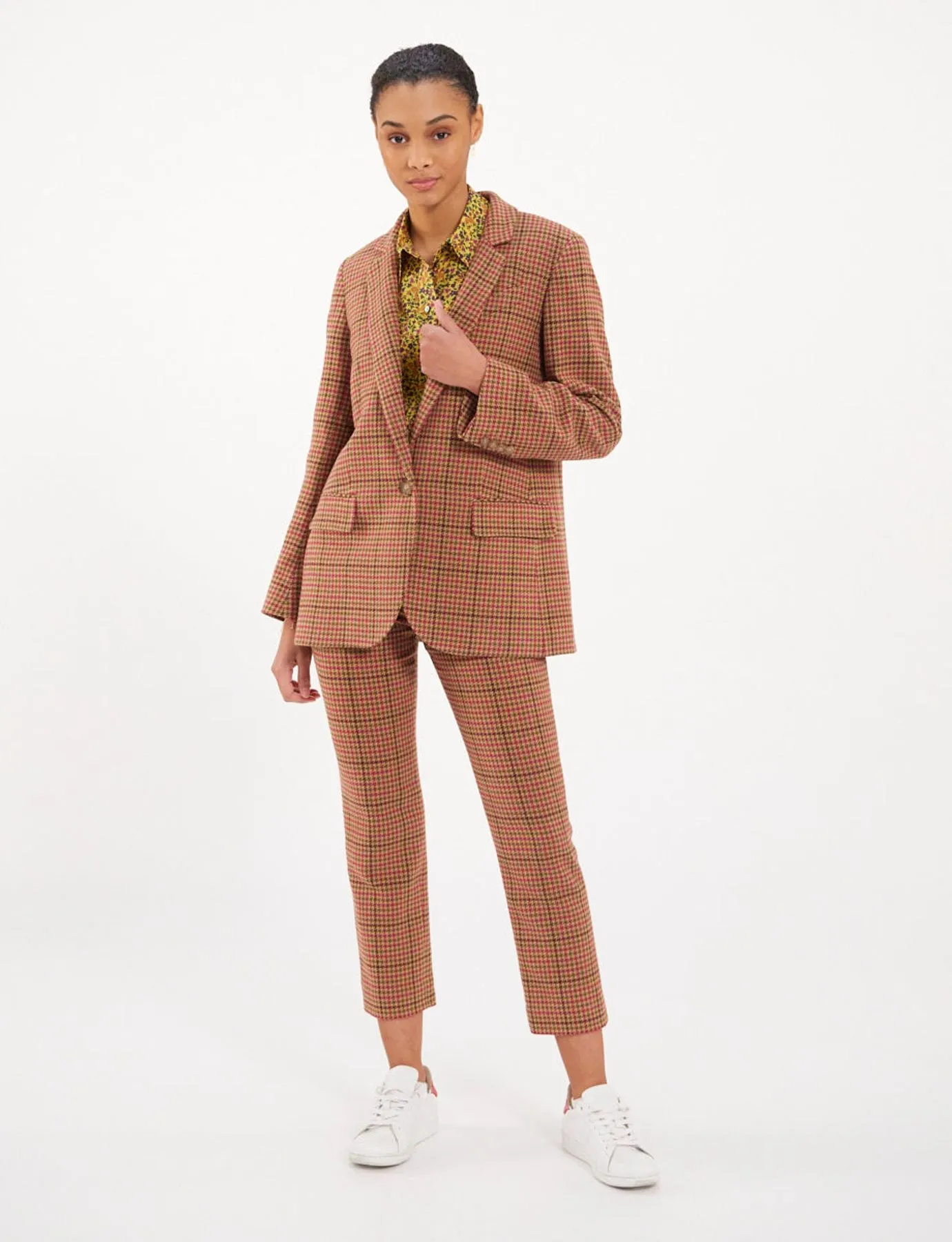 Veste Bruna pied-de-poule laine