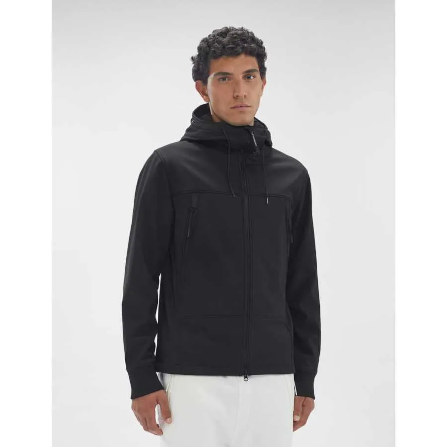 Veste Capuche Softshell Noire C.P Company pour homme | Soulery