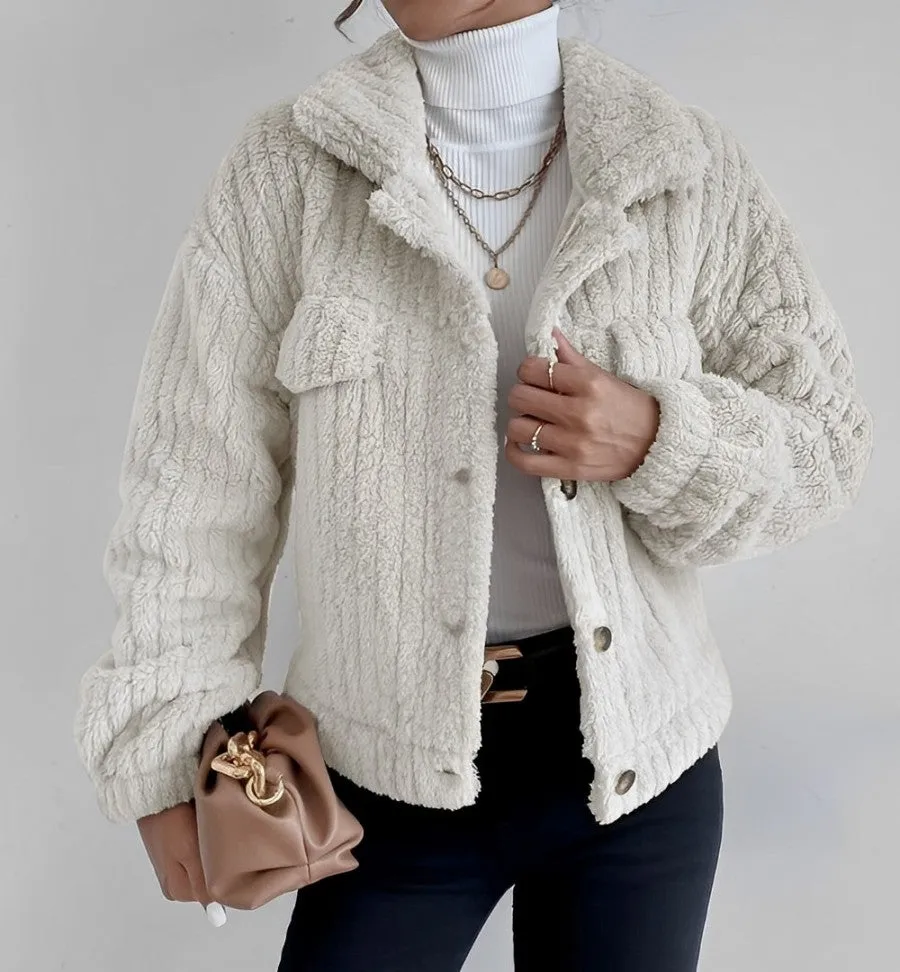 Veste décontractée en velours ultra-doux