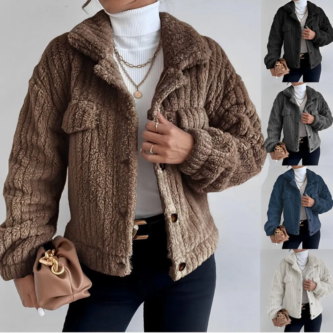 Veste décontractée en velours ultra-doux