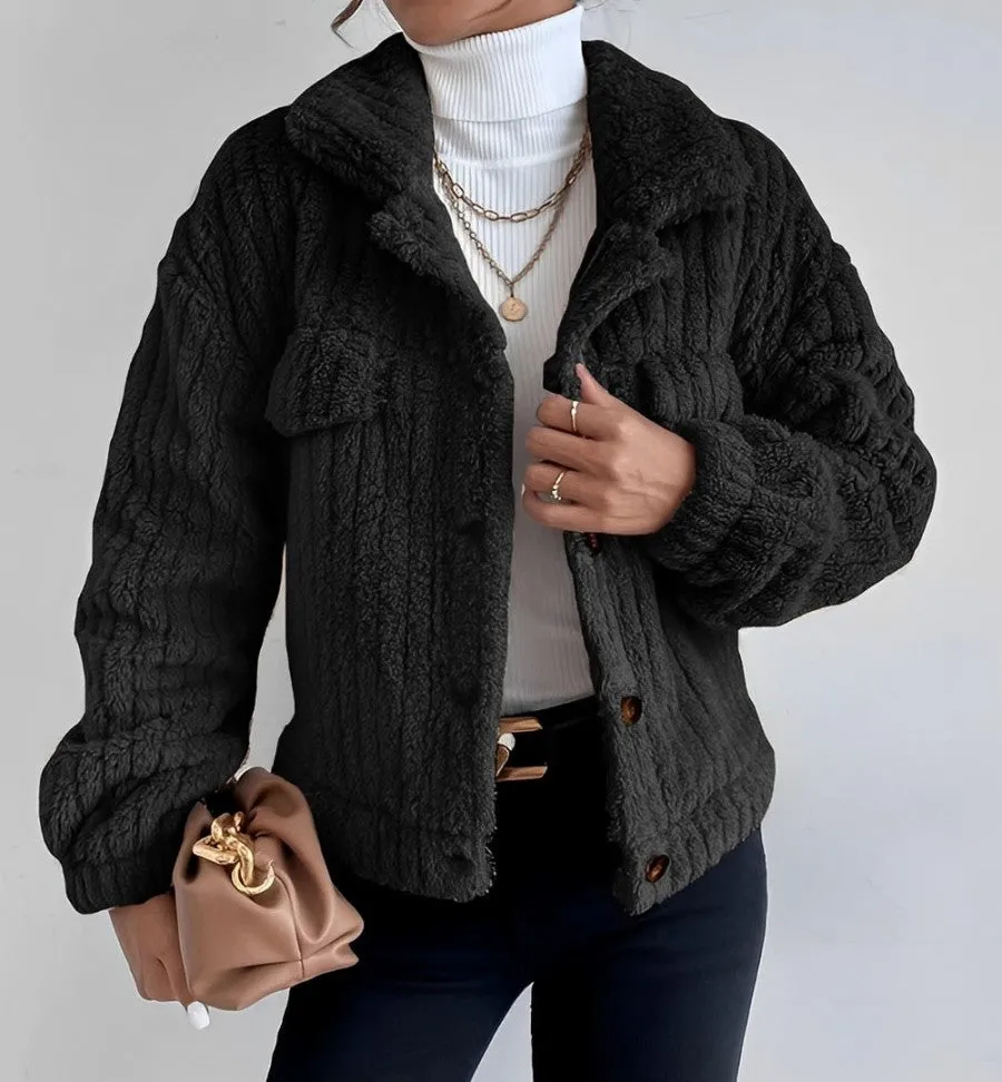 Veste décontractée en velours ultra-doux