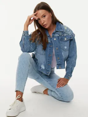 Veste en jean brodée