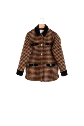 Veste en laine à carreaux
