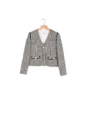 Veste en tweed pied de poule