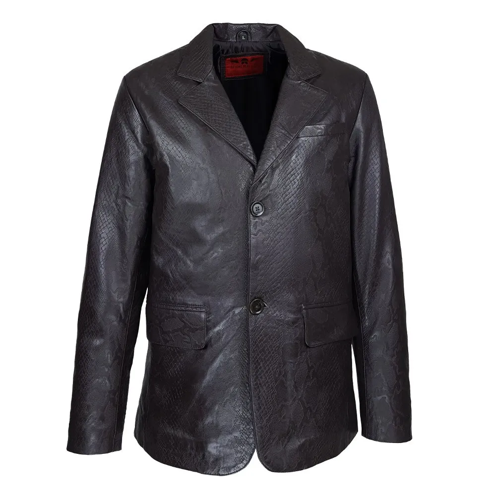 veste homme cuir blazer ferrara brown