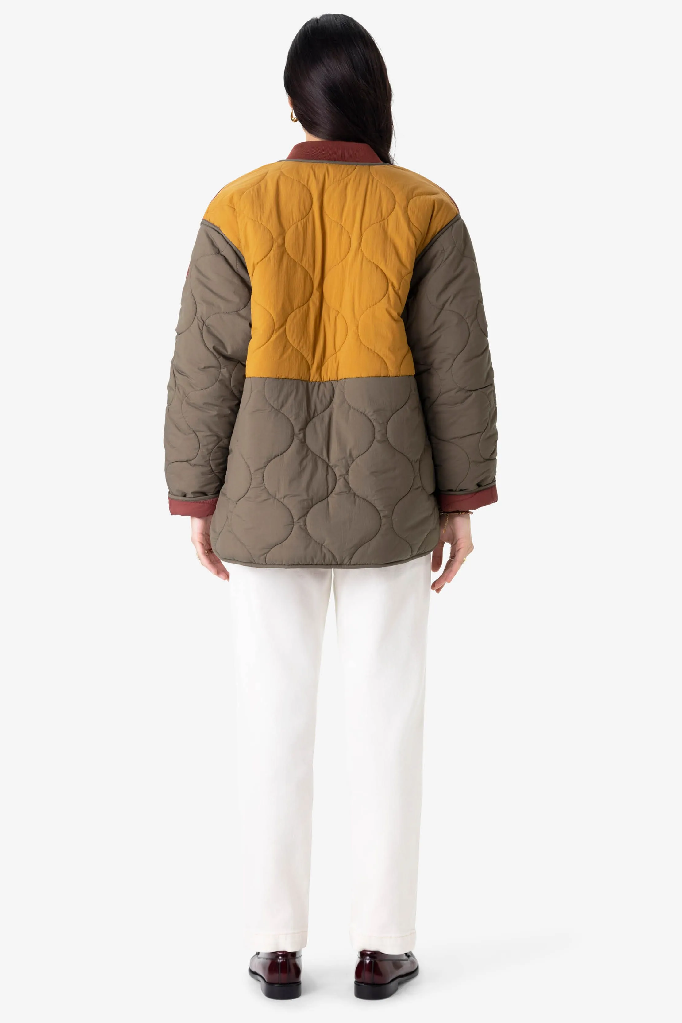 Veste matelassée color block - multicolore