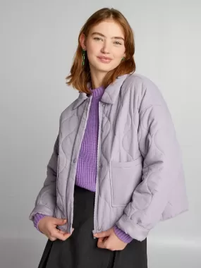 Veste matelassée à boutons - Violet