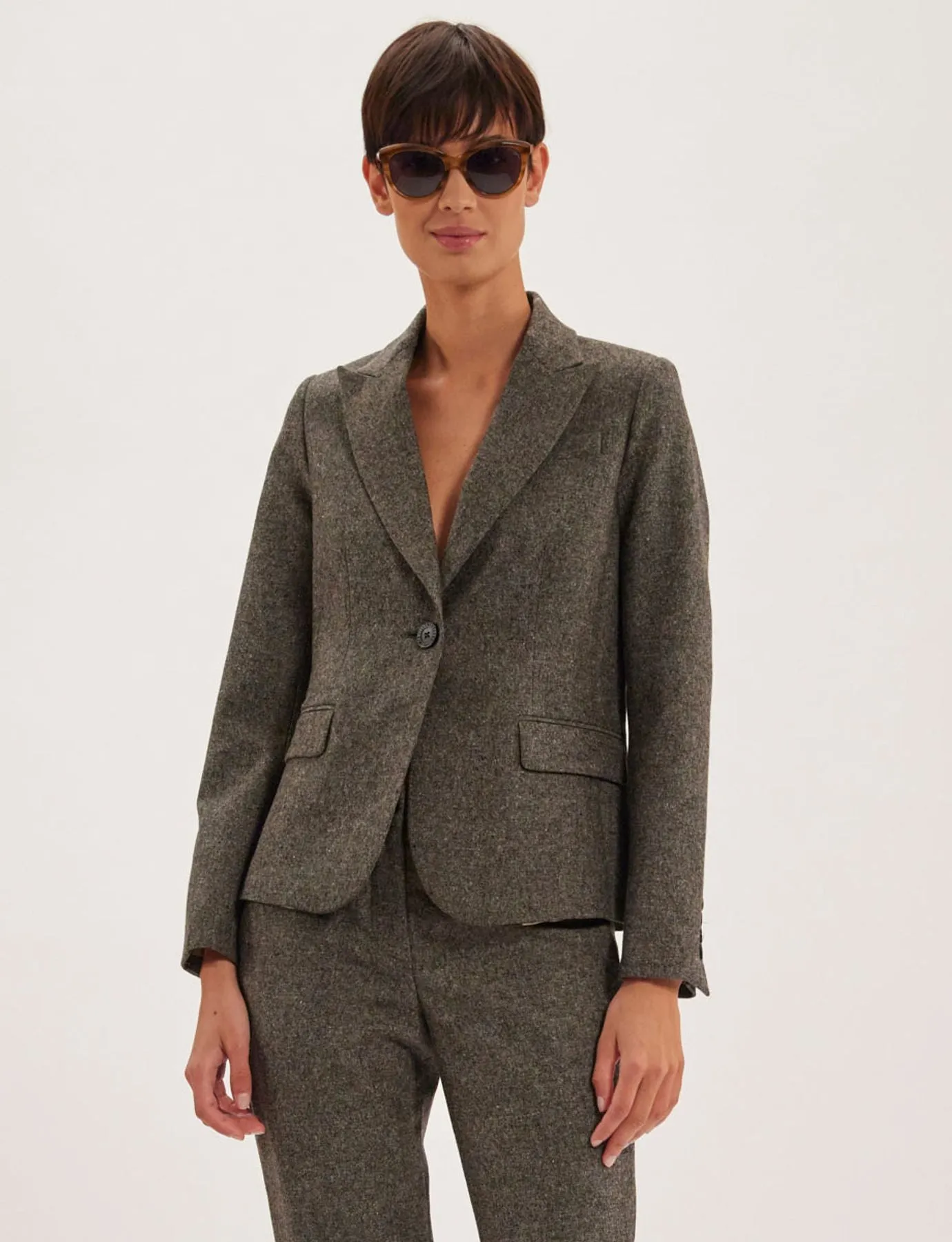 Veste Nicoletta en laine mélangée grise