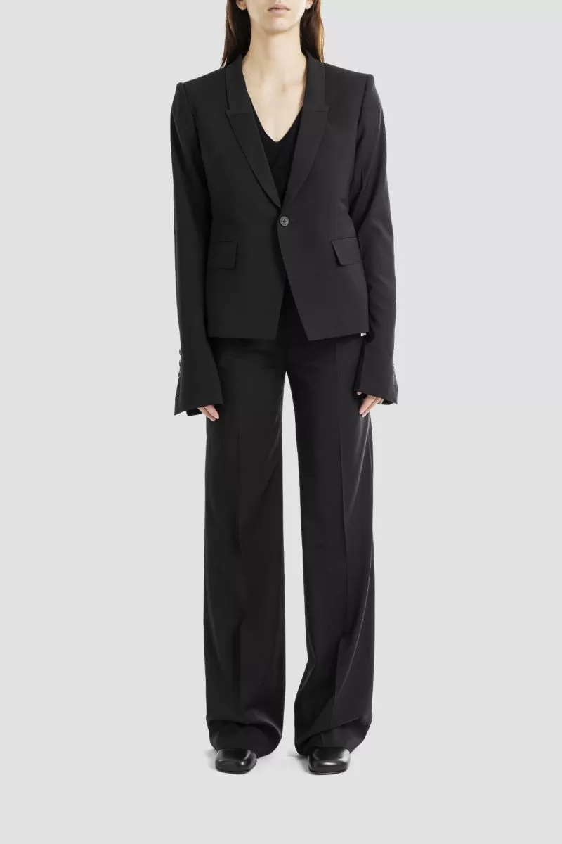 Veste noire ajustée en laine