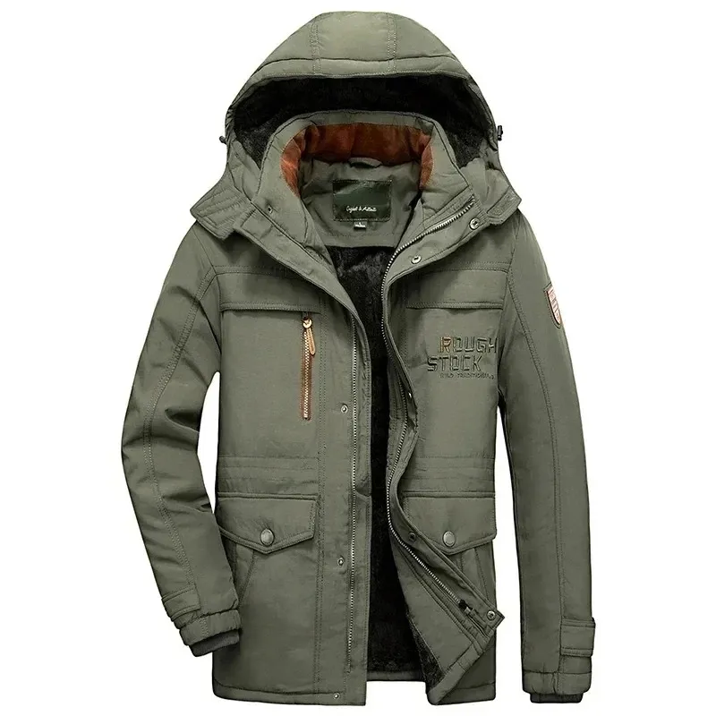 Veste parka coupe-vent pour hommes avec capuche amovible