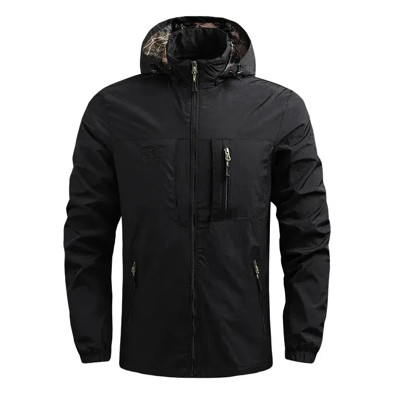 Veste parka légère pour hommes avec fermeture éclair étanche