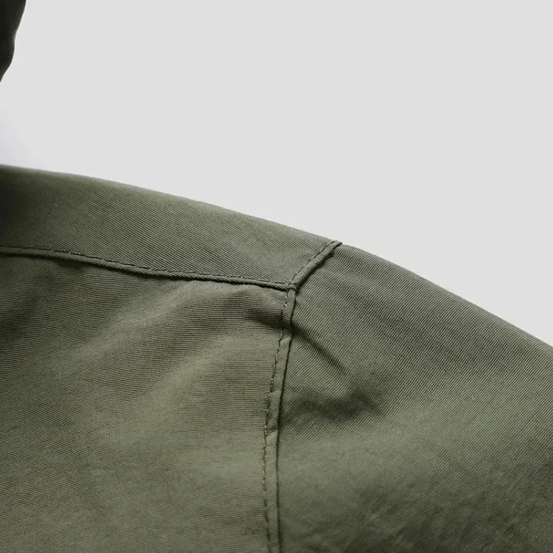 Veste parka légère pour hommes avec fermeture éclair étanche