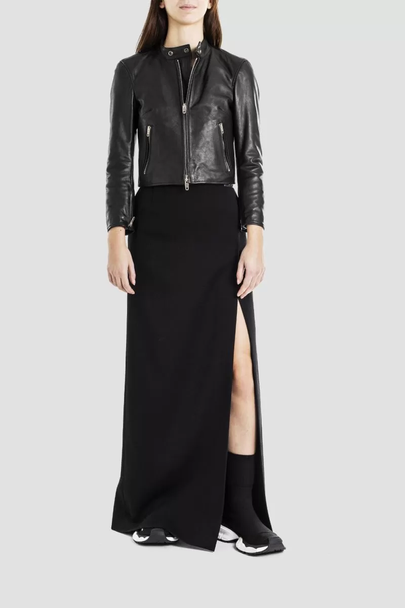 Veste RACER en cuir noir