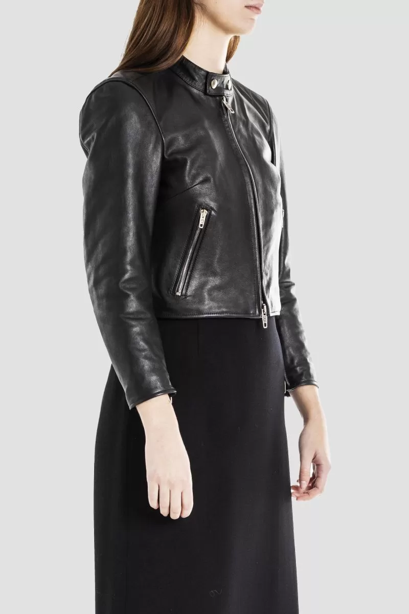 Veste RACER en cuir noir
