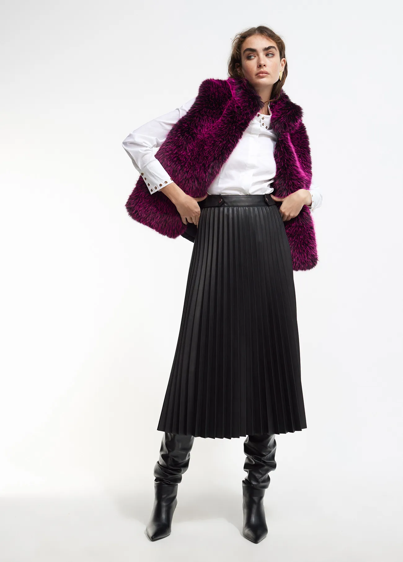 Veste sans manches fourrure
