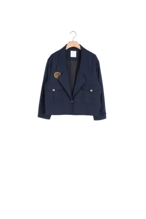 Veste tailleur courte avec patch