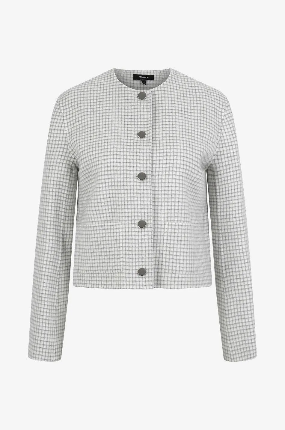 Veste tailleur courte à carreaux