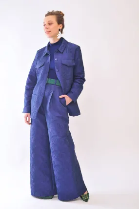 Veste UP TO YOU Bleu de travail jacquard Ramage
