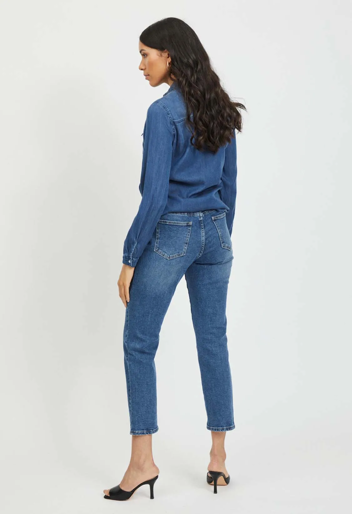 VILA Vero Moda Tall Bista Jeans Blouse avec Tencel