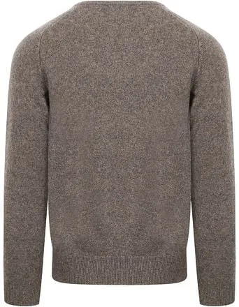 William Lockie Pull Laine d'Agneau Vole Marron Gris 7092DF-2