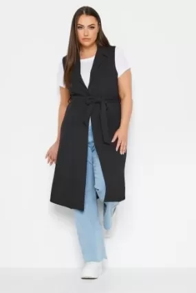 YOURS - Veste Sans Manches Longue Noire