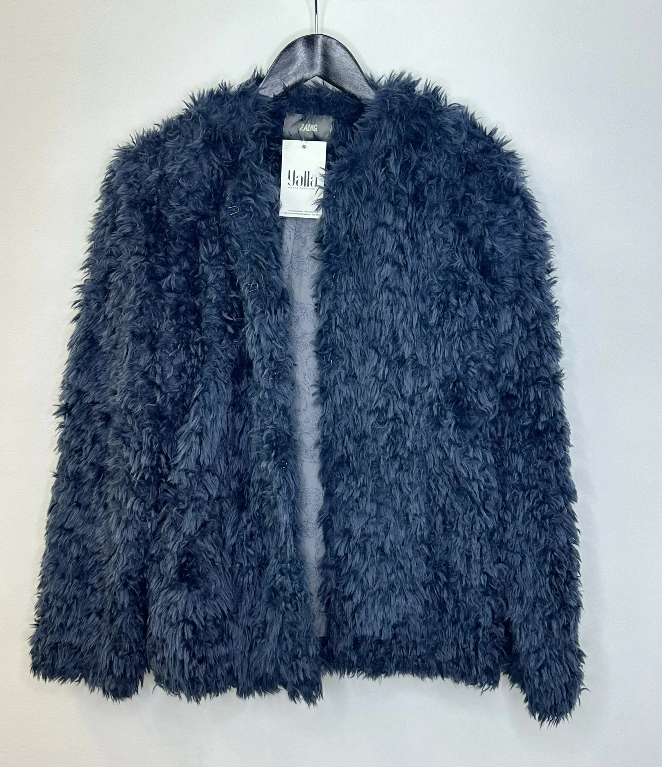 Zadig & Voltaire blue faux fur coat, size M - Yallä
