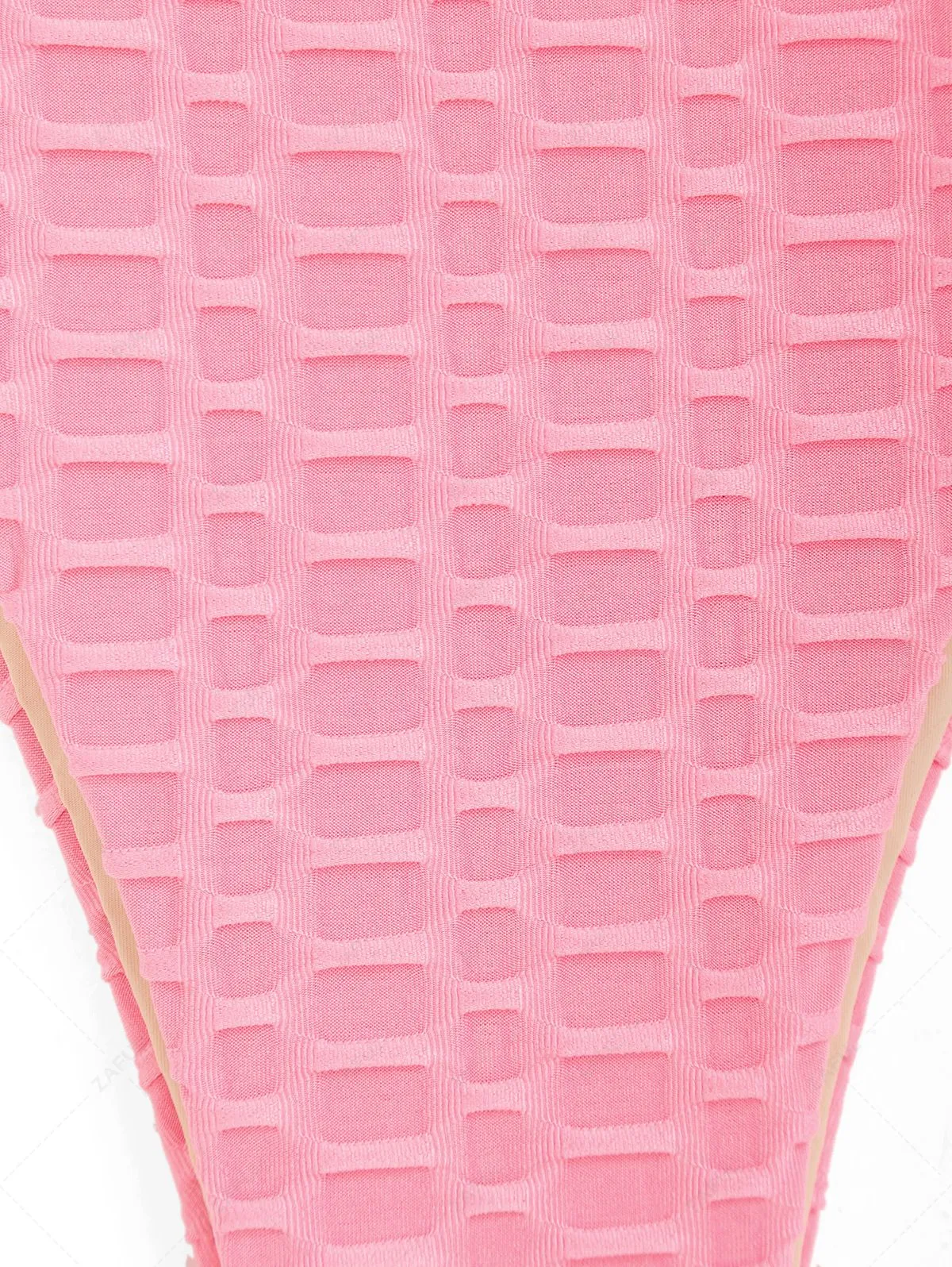ZAFUL Bas De Bikini Texturé Noué à Côté Nid D'Abeille - Rose Clair S