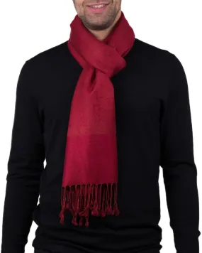 Écharpe jacquard homme - Modèle KERALA madras - Rouge | Etyo Paris